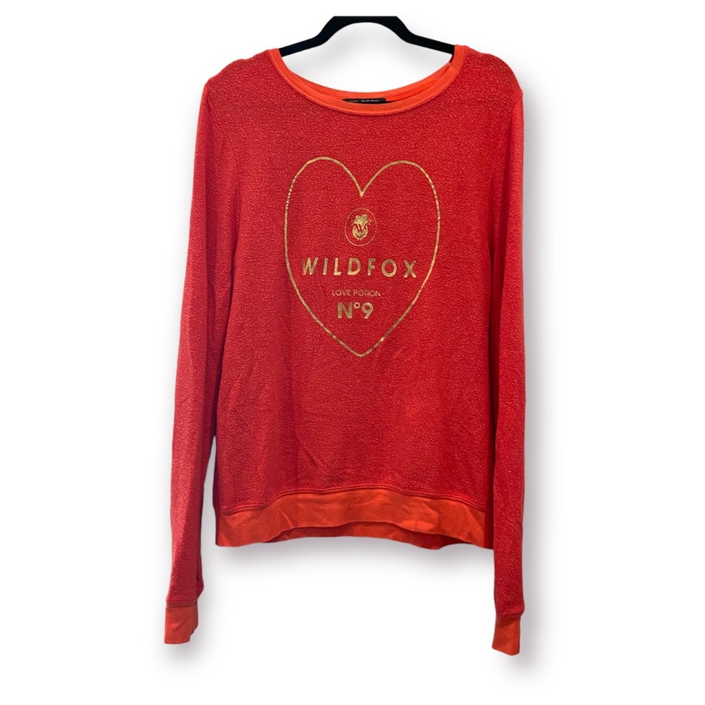 WILDFOX Baggy Beach Jumper Red Love Potion No. 9 Sweatshirt Large